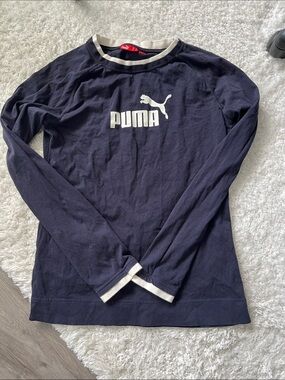 Puma Navy Shirt with White Trim and Red Logo Tag